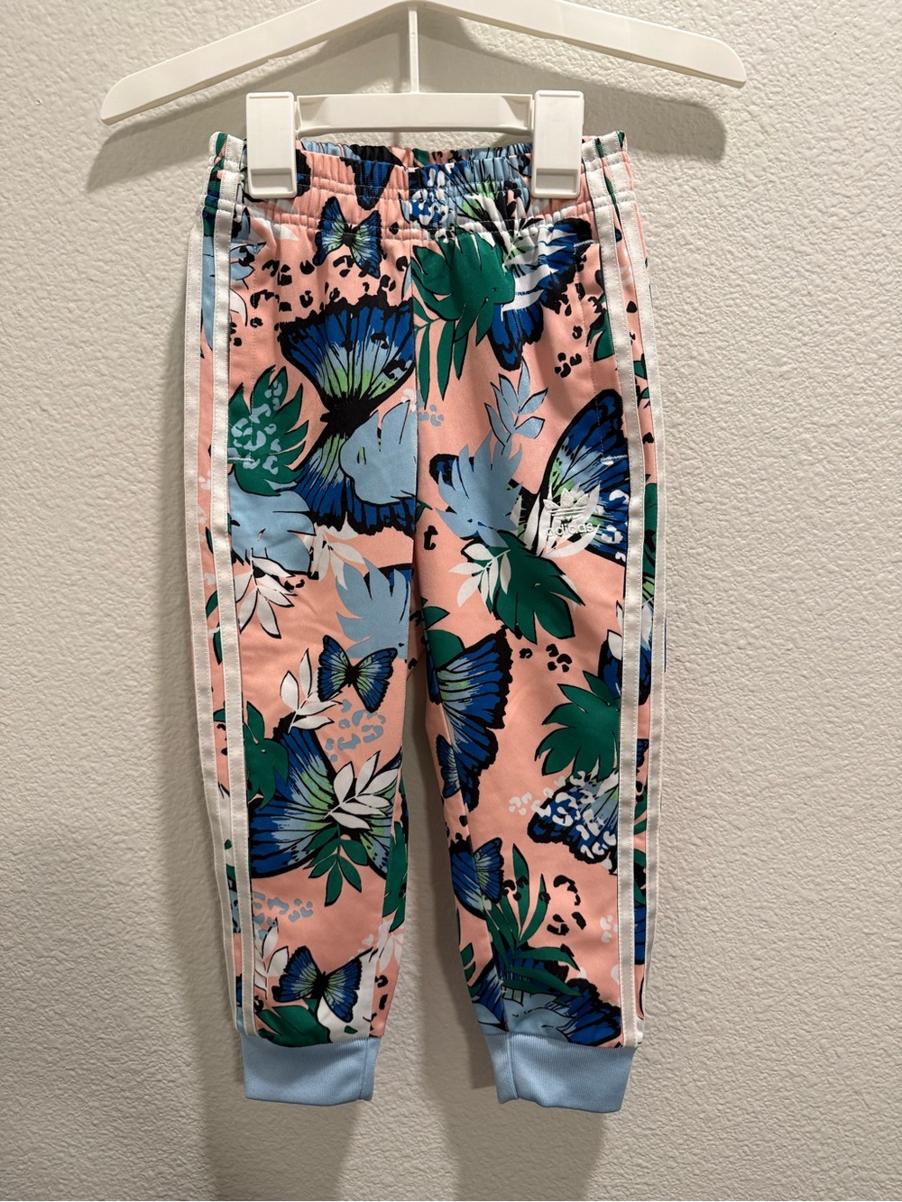 Adidas Kids Floral Butterfly Joggers - Pink & Blue